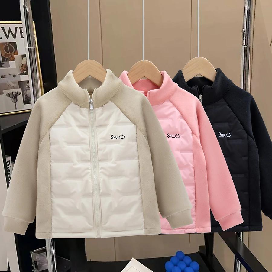儿童立领时尚加厚校服神器男女童上件外穿内搭保暖挡风拉链款百搭