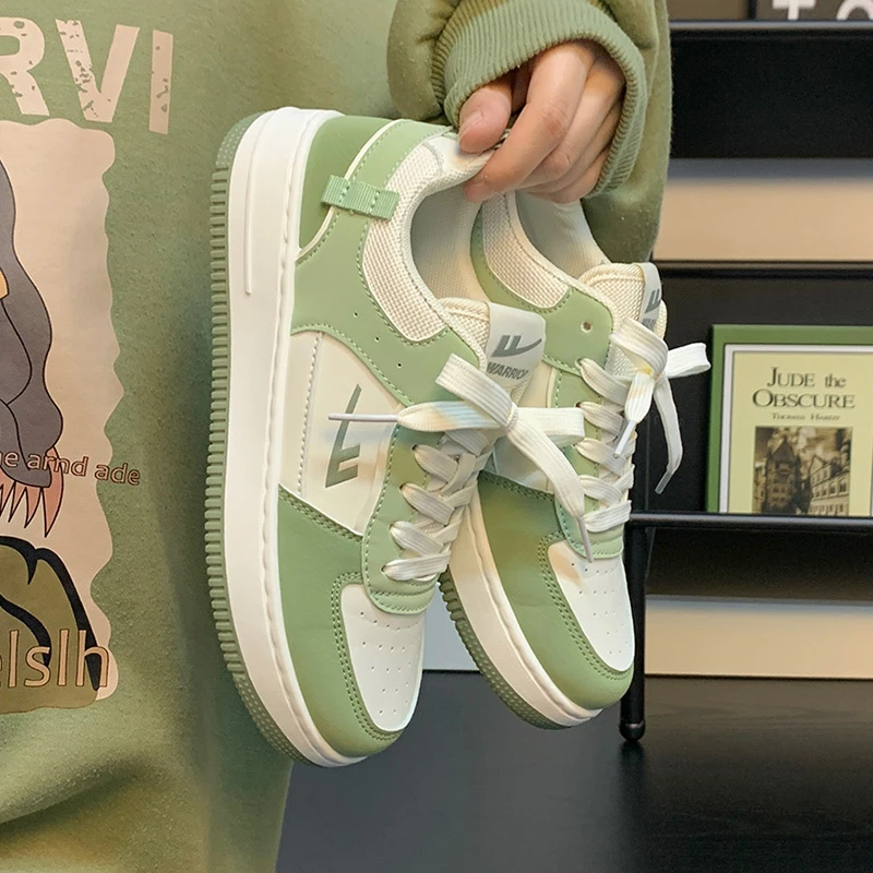 巴黎轻奢潮牌！干净痞帅男鞋抹茶绿情侣板鞋时尚百搭休闲运动鞋男