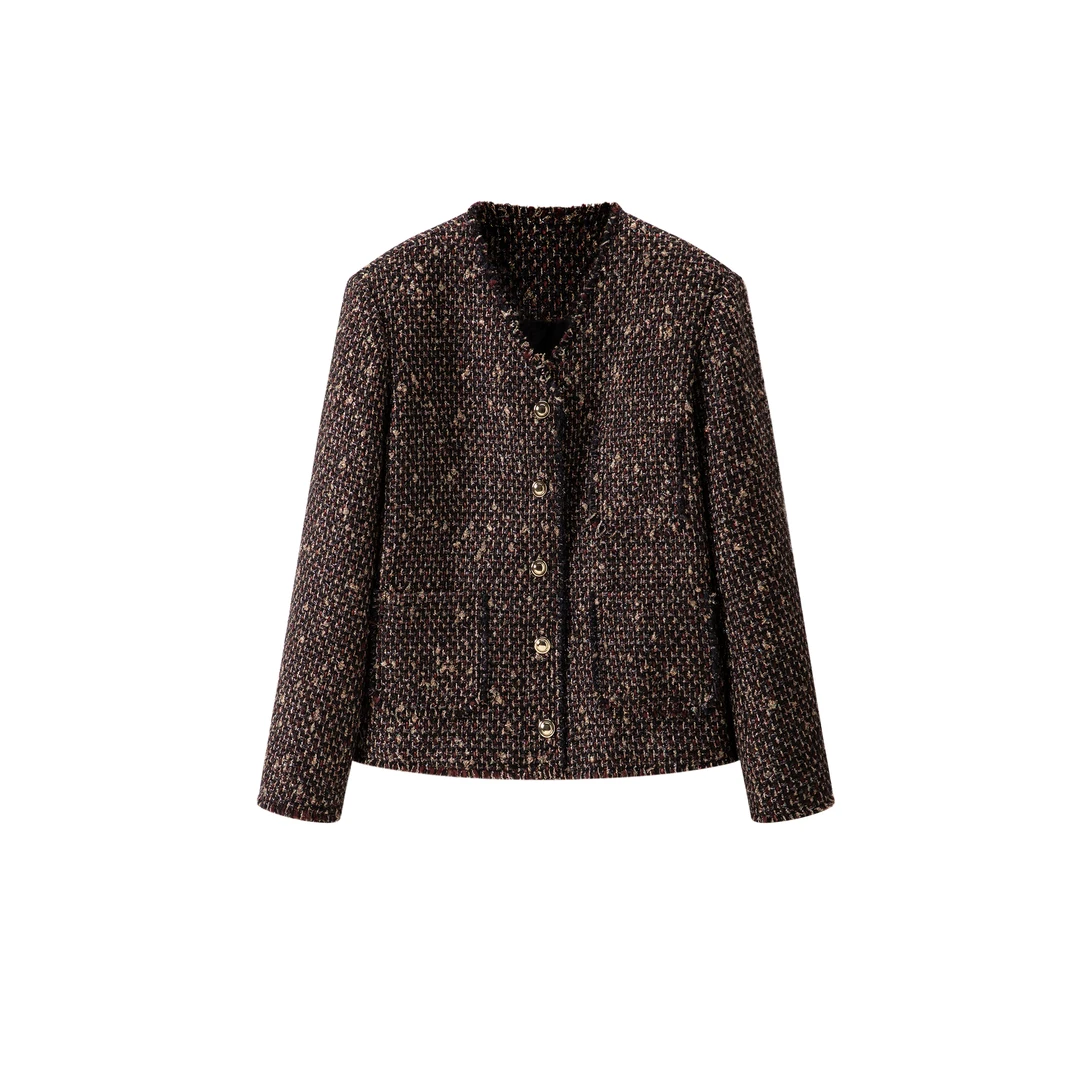 【Morking】海棠水晶 英国LINTON工坊-花呢短外套DY-263435