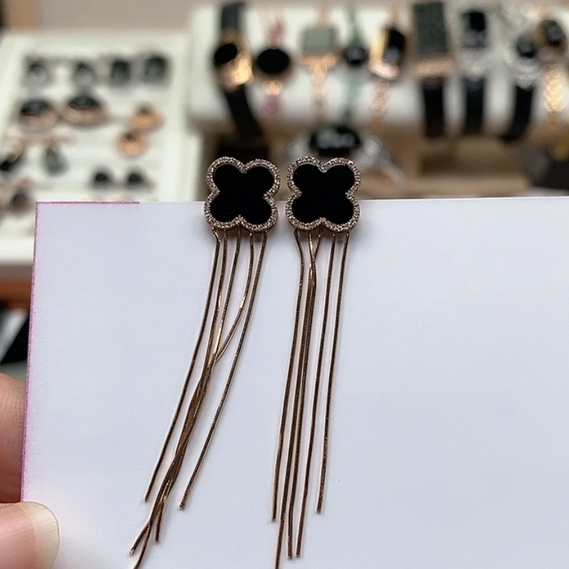 【闪购商品】翡翠耳饰18K金镶嵌墨翠