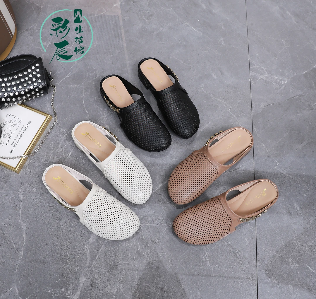 女士拖鞋夏季凉鞋镂空凉鞋芒果头型时尚百搭高级感凉拖鞋6688