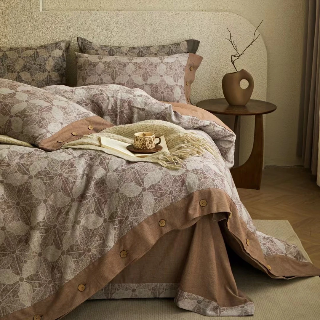 庄织-诧寂超柔四件套 全棉复古轻奢加厚秋冬四件套