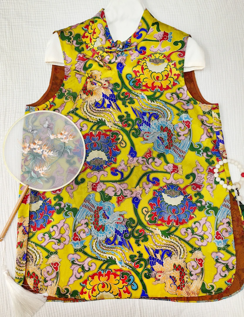 国风复古中式盘扣无袖衬衣女小众时尚背心裙夏季中长款上衣T038