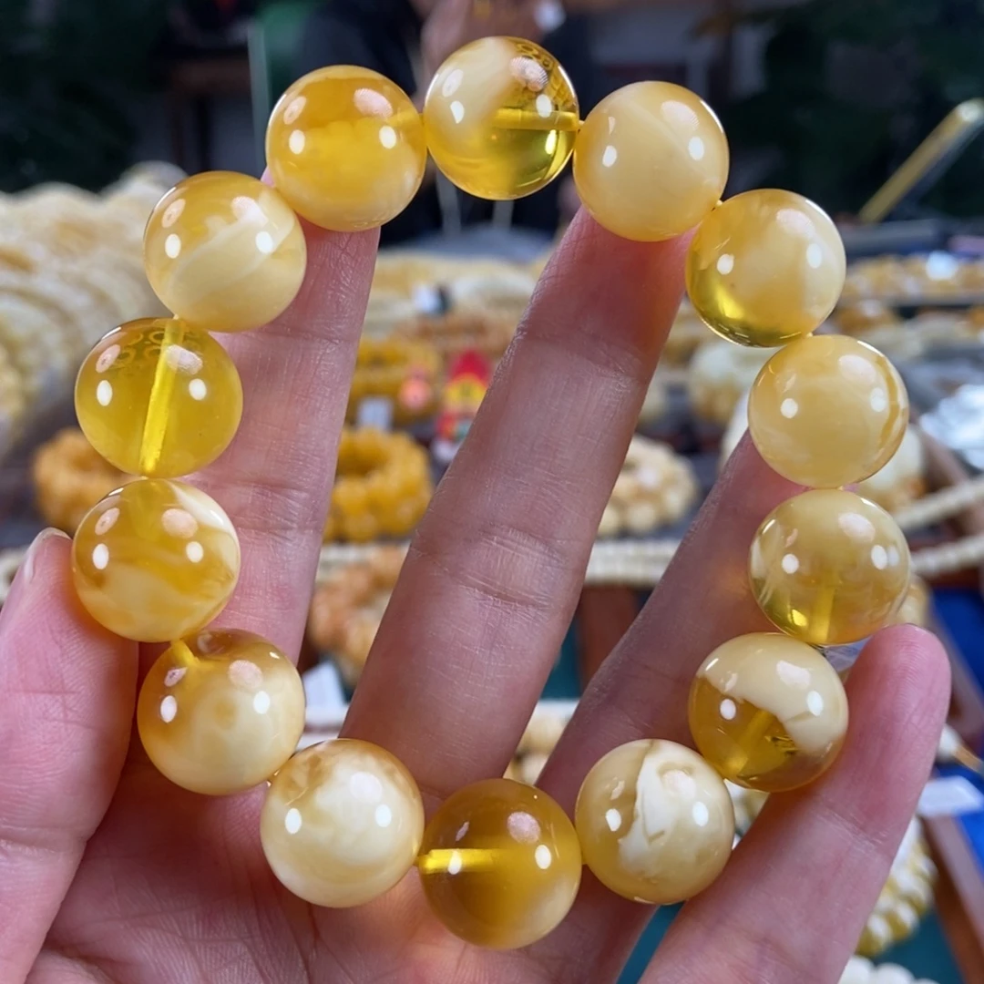 琥珀未镶嵌珠宝奇石15圆珠31.7