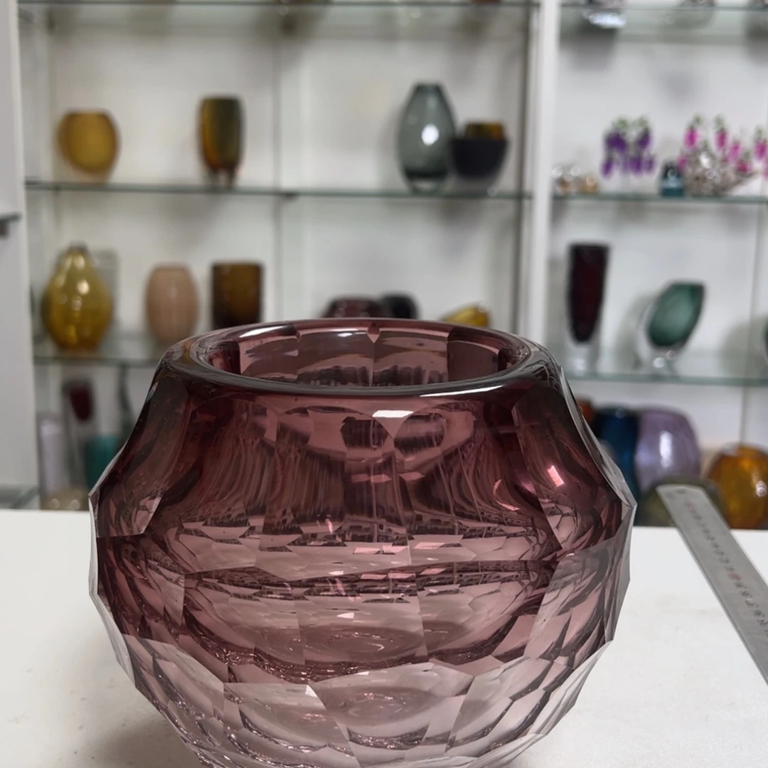 幻彩琉璃花瓶纯手工制作高度16