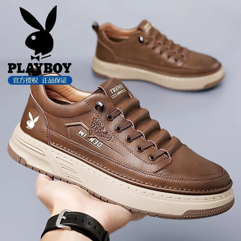 花花公子男鞋2025新款冬季复古百搭一脚蹬潮流板鞋厚底防滑休闲鞋