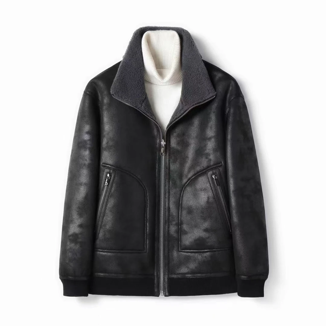 海宁2025秋冬季爆款立领连帽两面穿老钱风飞行服夹克加绒加厚男装