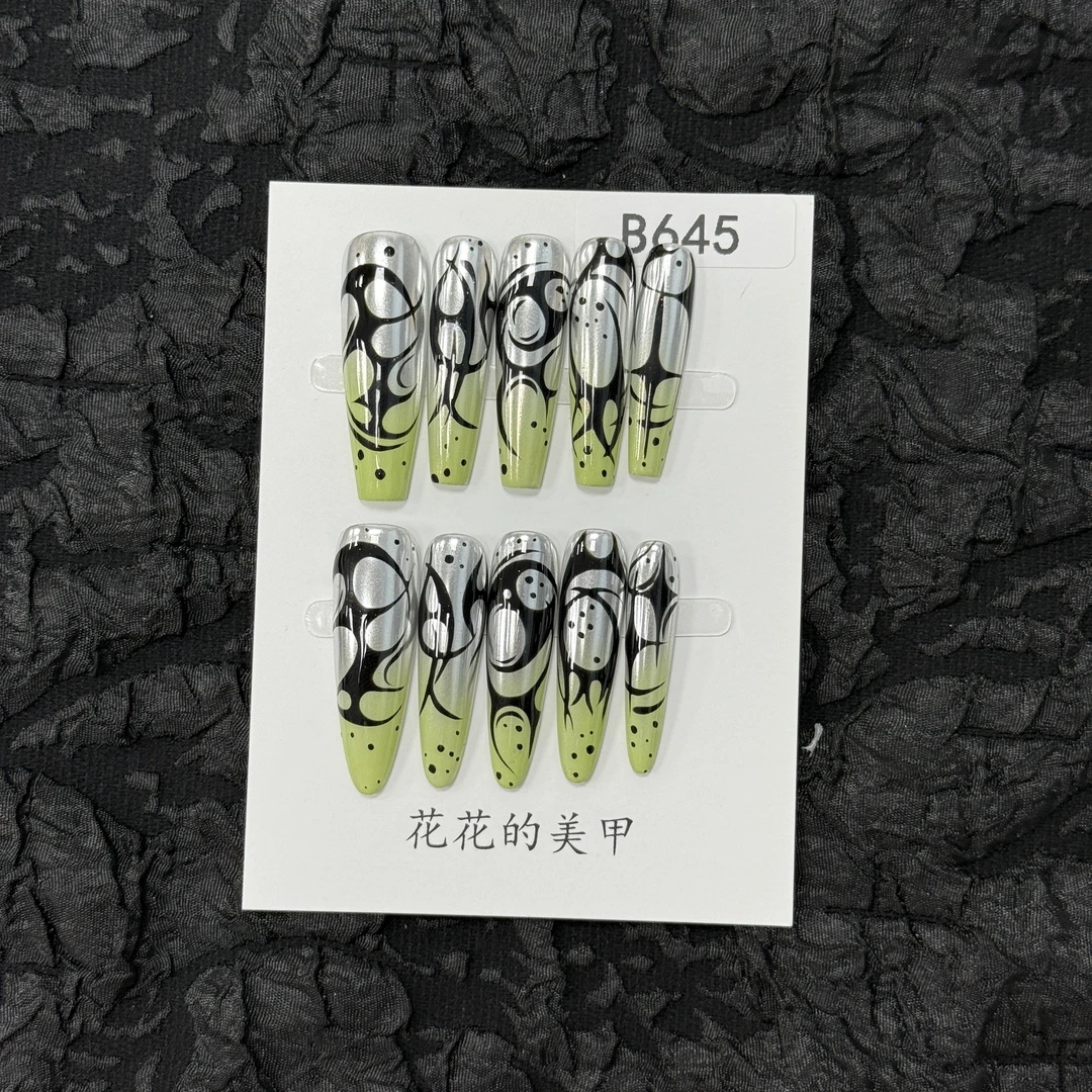 【B645】夏季新款高级感高颜值不撞款小众纯手工穿戴甲ins风梯形