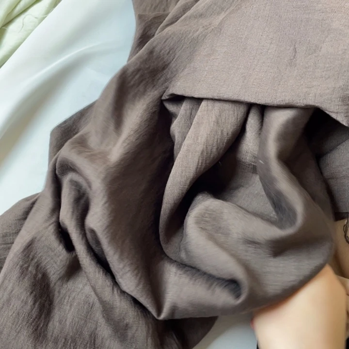 天丝（莱赛尔纤维）深咖棉麻2米