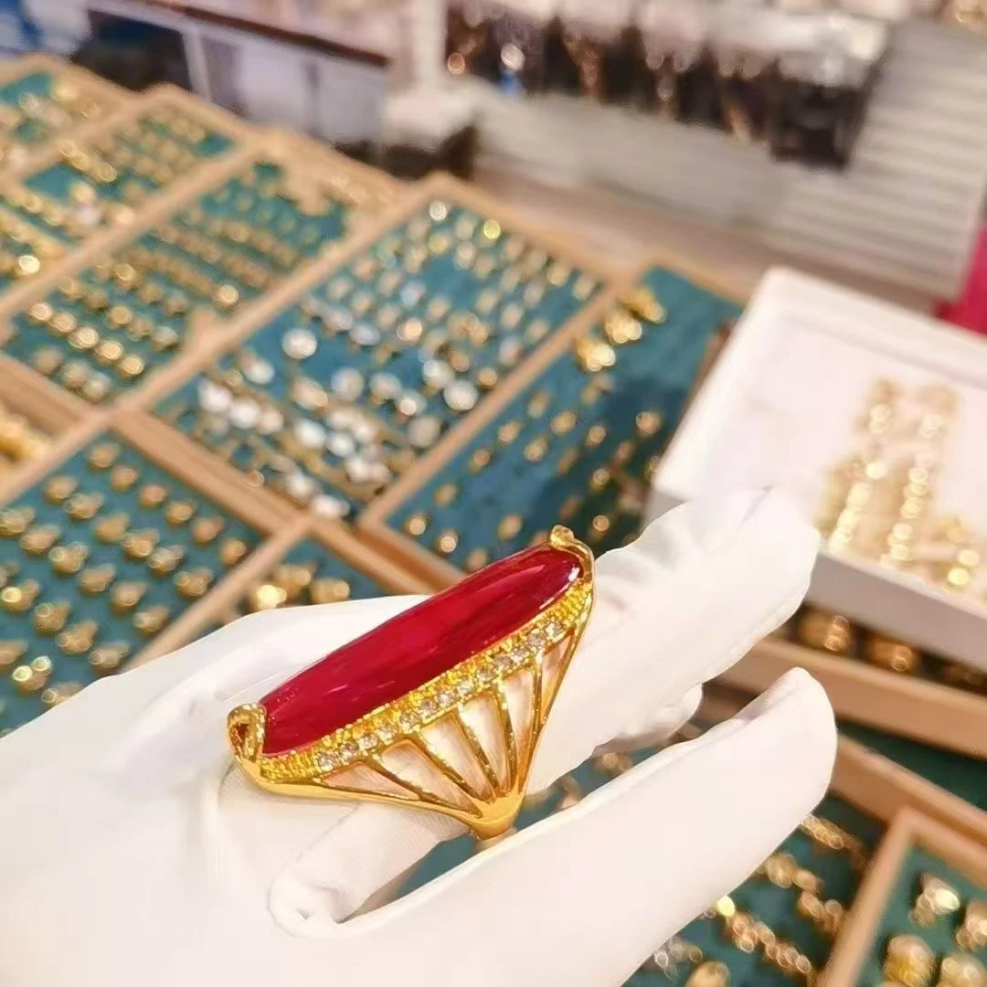 铁合金戒指 新款精美时尚个性尼泊尔金子同款戒指首饰nipal高档