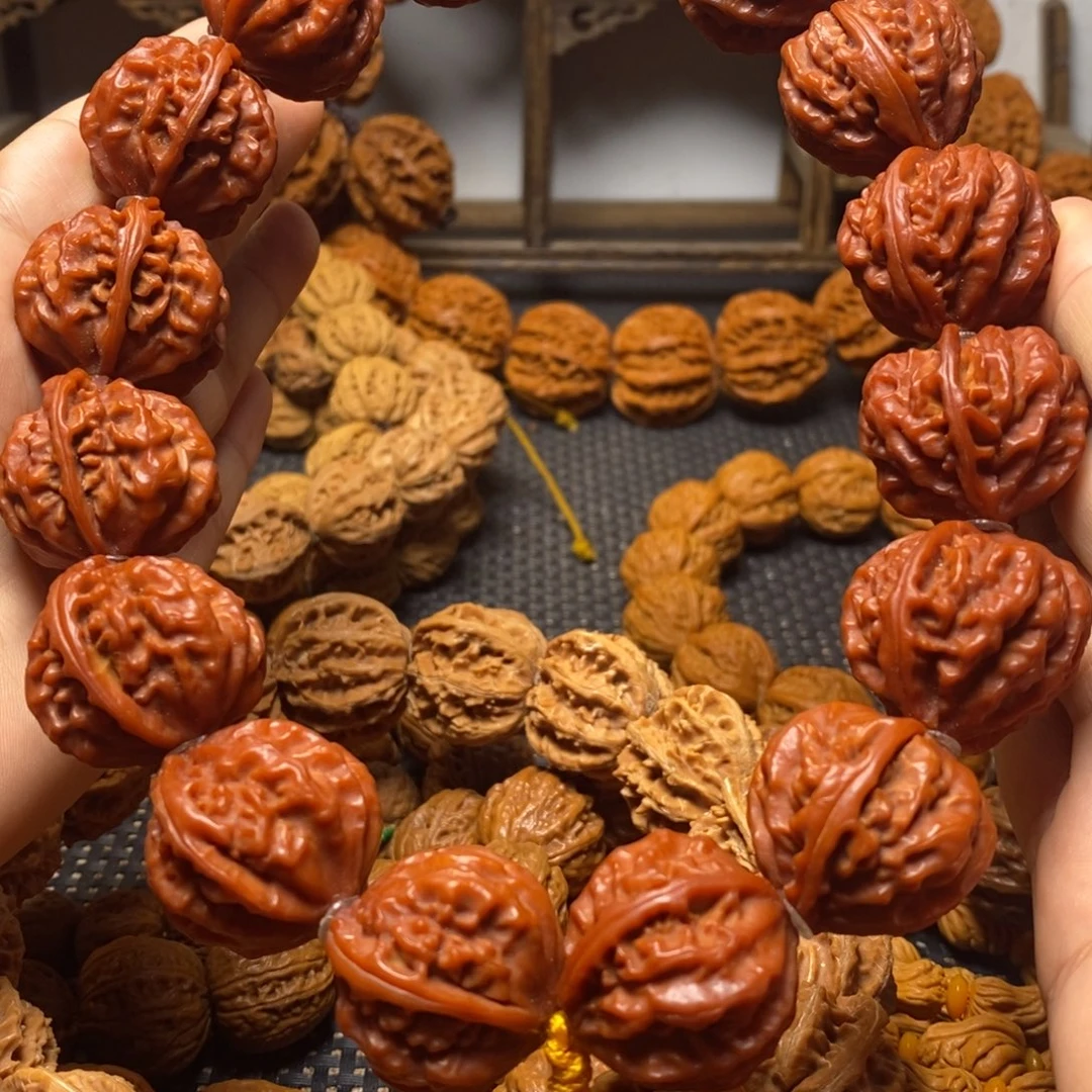 奉***刃文玩核桃手串龙脊八棱手持