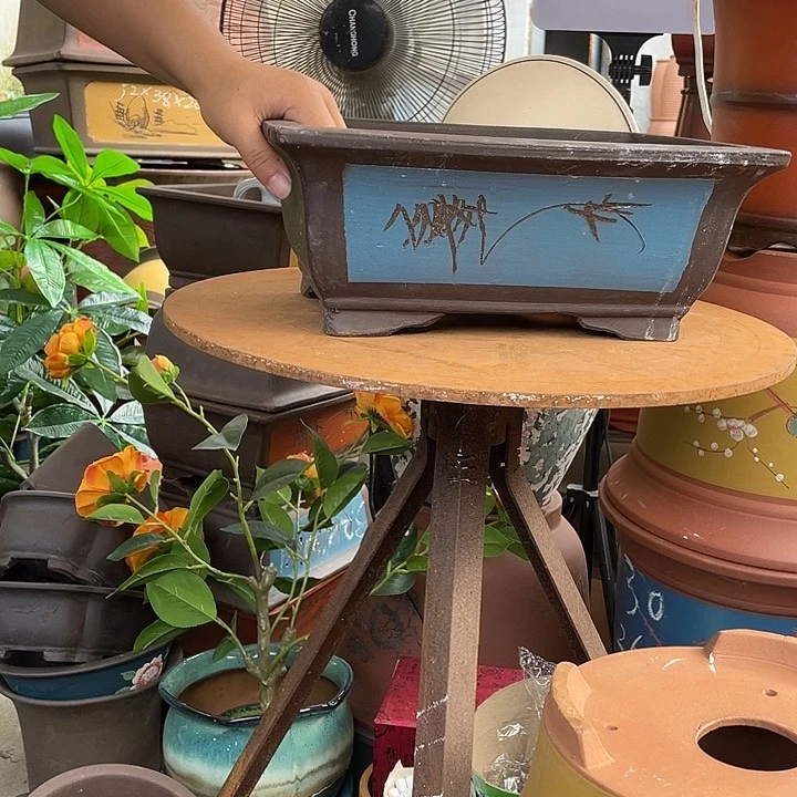 32蓝马槽花盆紫砂花盆