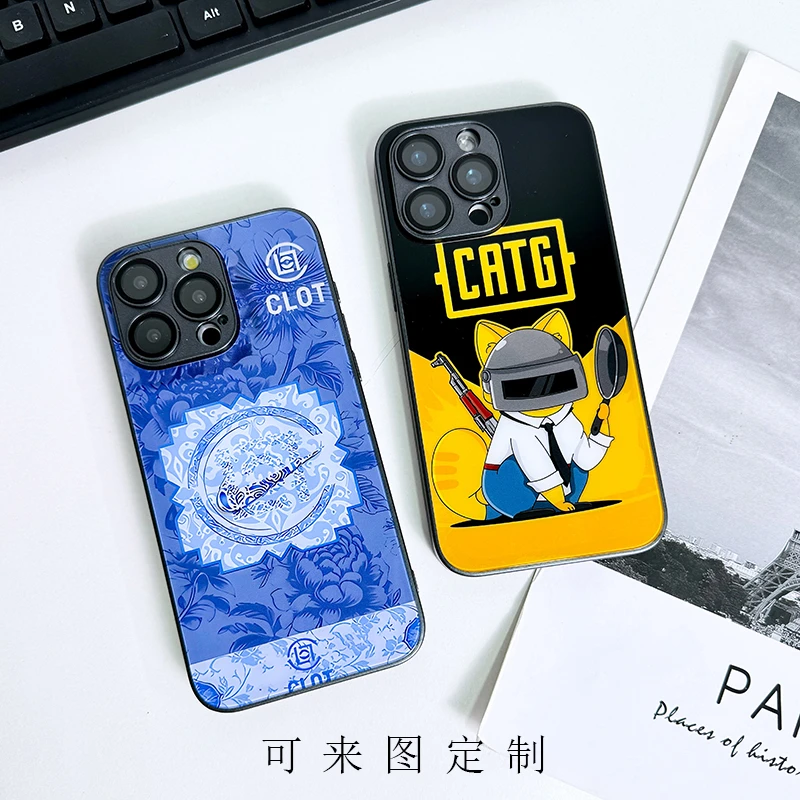 【汇魔法】个性闪电皮卡丘潮牌适用苹果16promax15玻璃手机壳全包