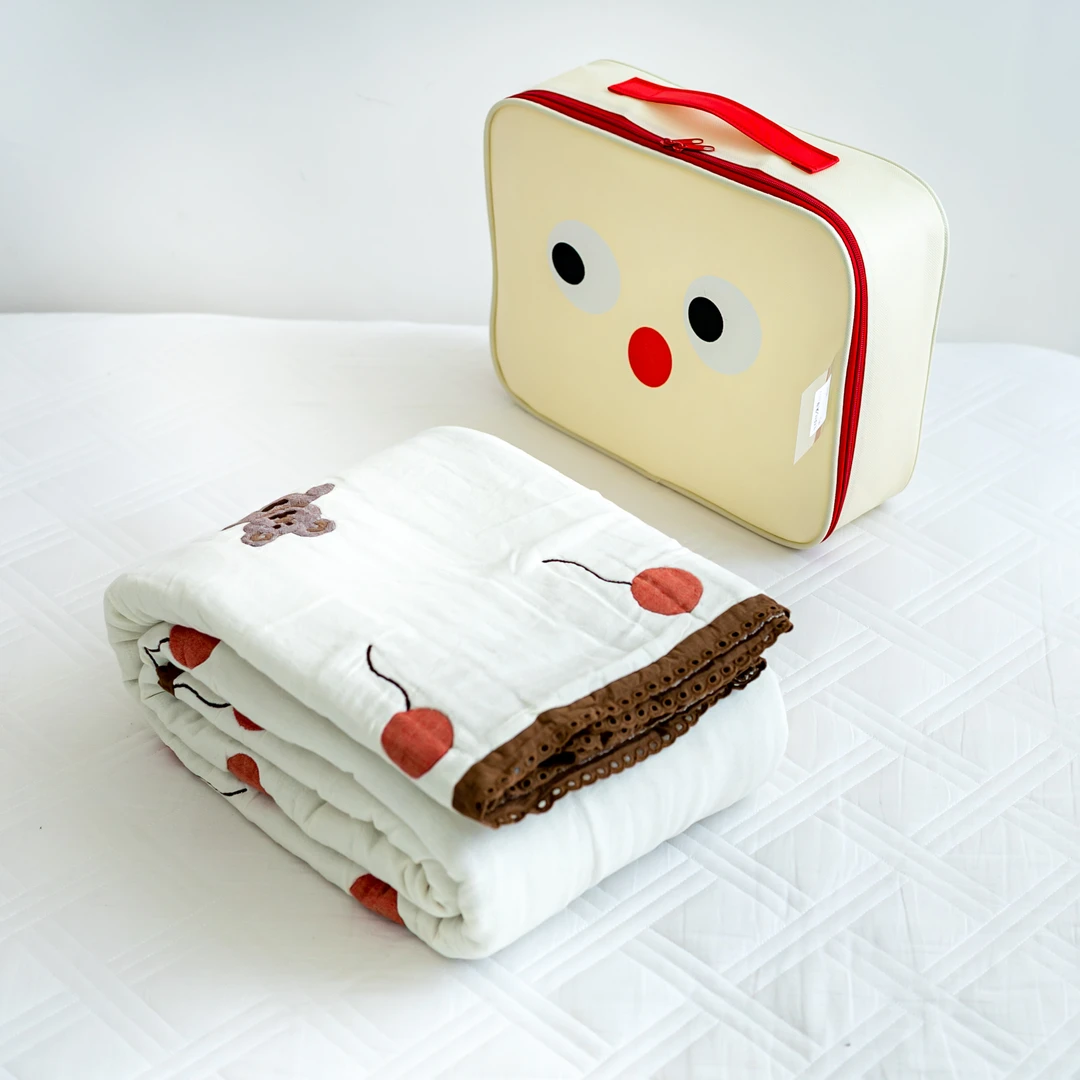 【京かわ会社】纯棉纱布泡芙夏被 150*200cm 气球玩偶熊