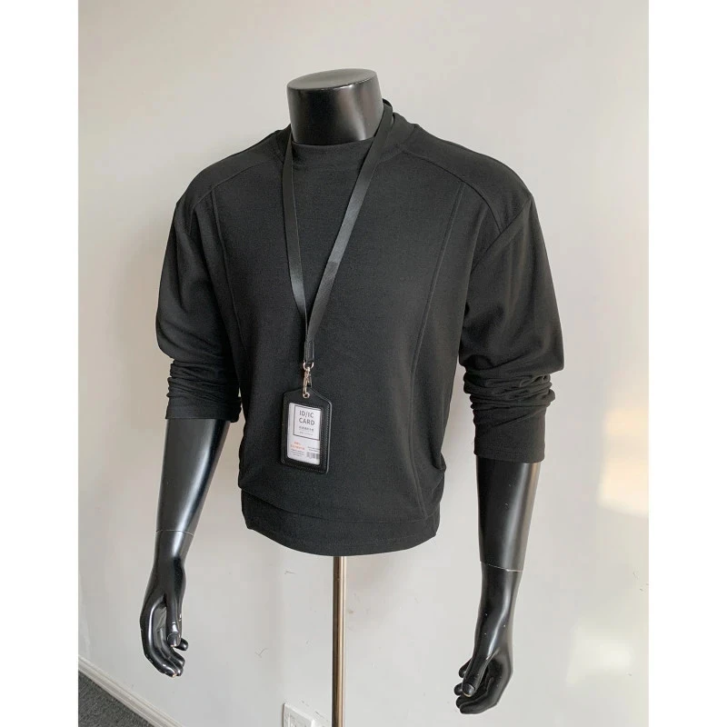 310g重磅加厚双面德绒打底衫男士长袖秋冬保暖内搭卫衣