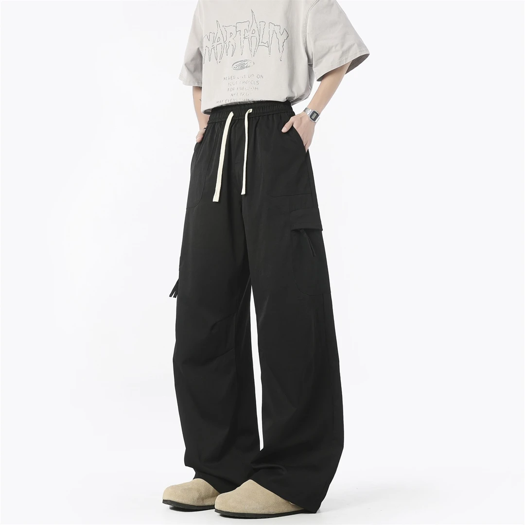 美式户外机能风冲锋裤男女潮牌防水工装裤痞帅阔腿垂感休闲长裤子