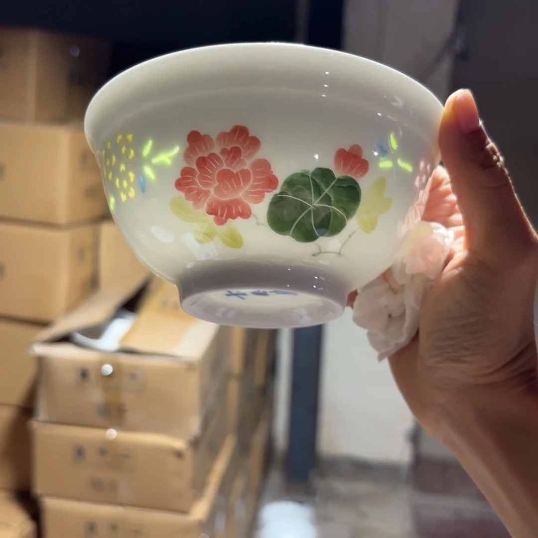 魔***咩玉瓷景德镇陶瓷米饭碗好的
