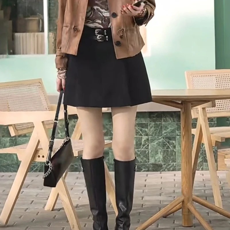 38262【依目系列】A字型时尚轻熟半裙3J131281D