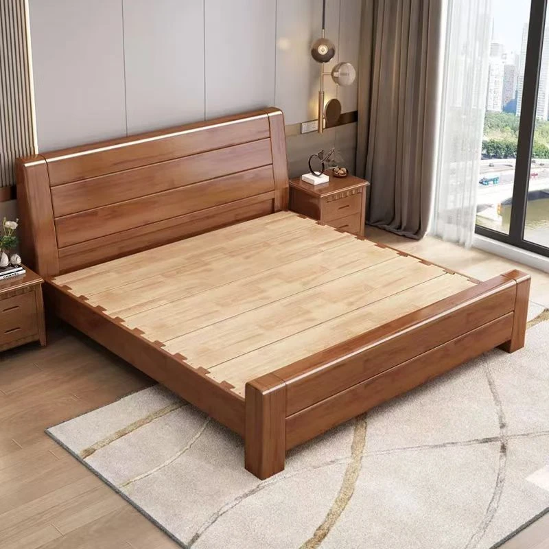 2025实木中式榫卯橡胶木静加厚1.8m主卧双人床轻奢简约1.5m储物床