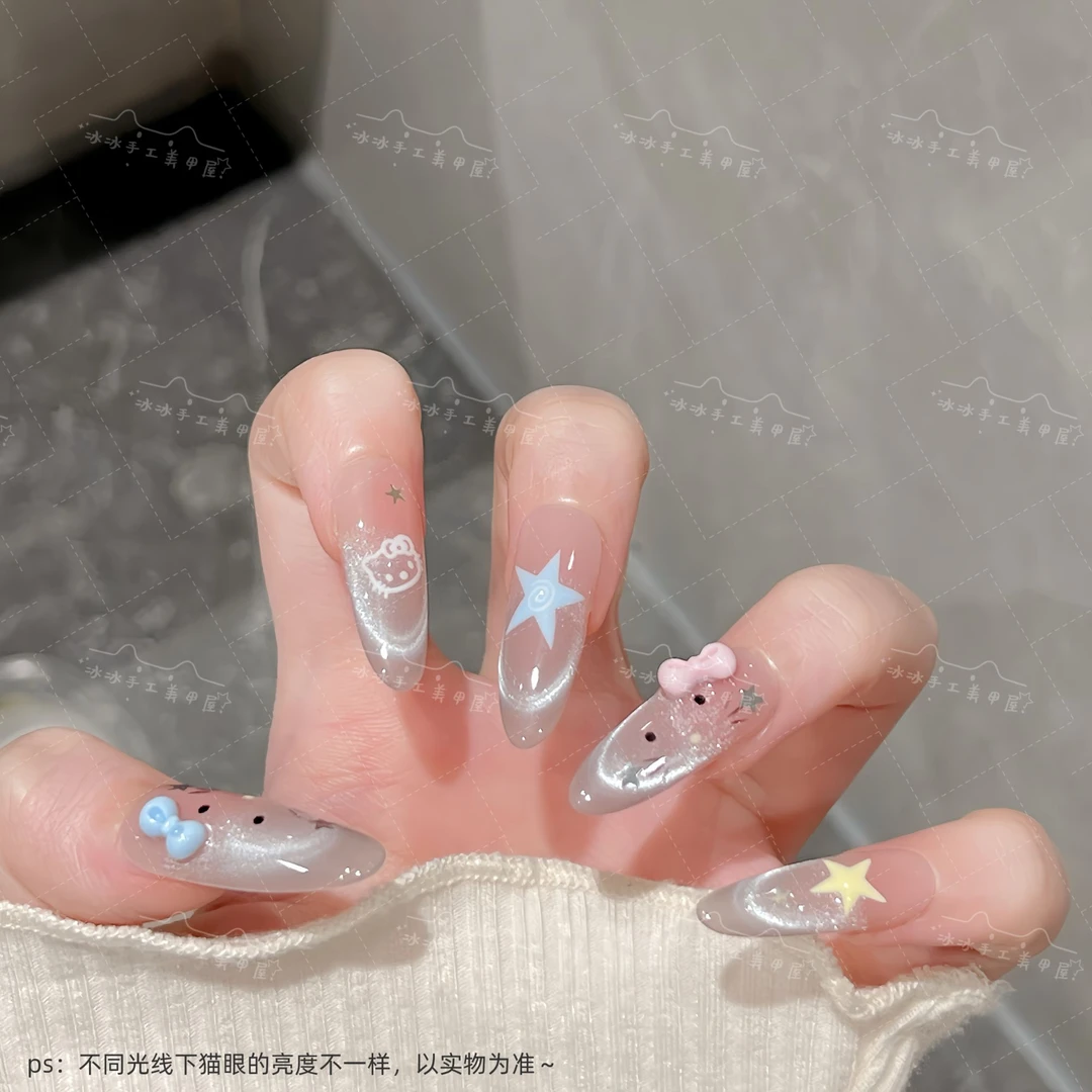 【Kitty猫】清新可爱小苹果风格显白高级美甲手工穿戴甲贴片