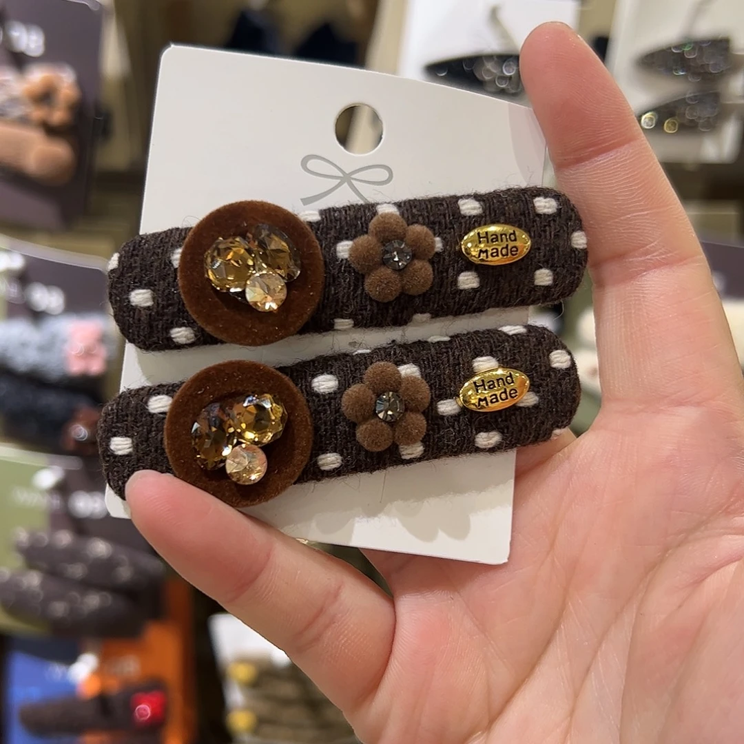 布艺非金属小花钻拜拜夹