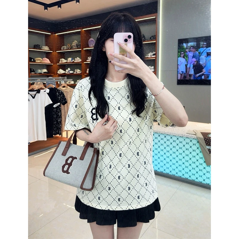 【商场同款】百棉刺绣款男女情侣款短袖2025上新