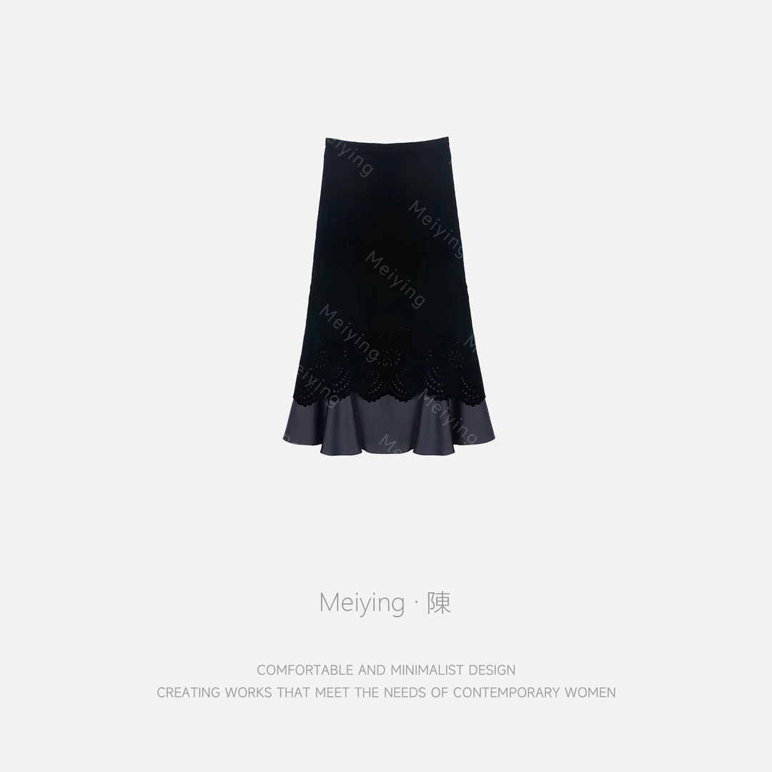 Meiying-“破茧”100桑蚕丝镂空半身裙YA5QS017