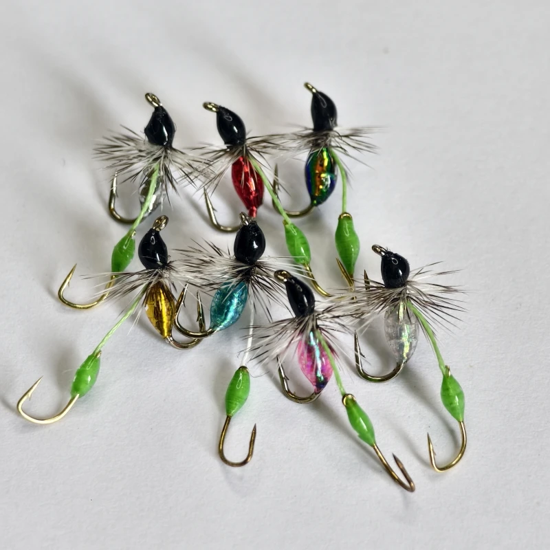 双钩飞蝇钩微物路亚亮丝蓑羽蚂蚁毒蚊响尾蛇钓白条马口桃花假饵