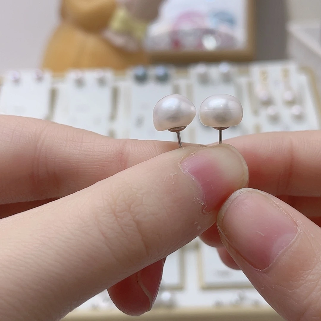 d***i耳饰淡水珍珠银S925镶嵌