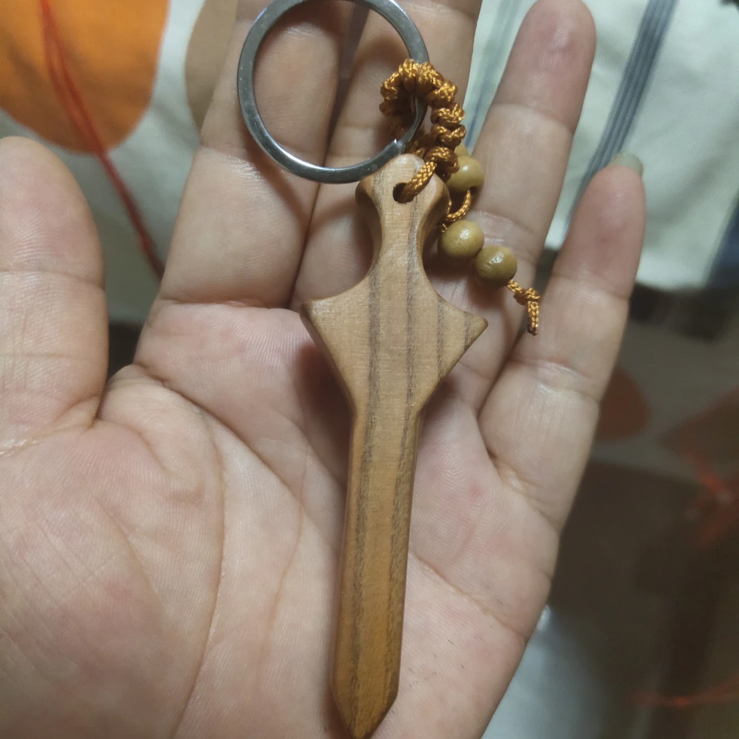 手工8公分桃木钥匙扣小剑