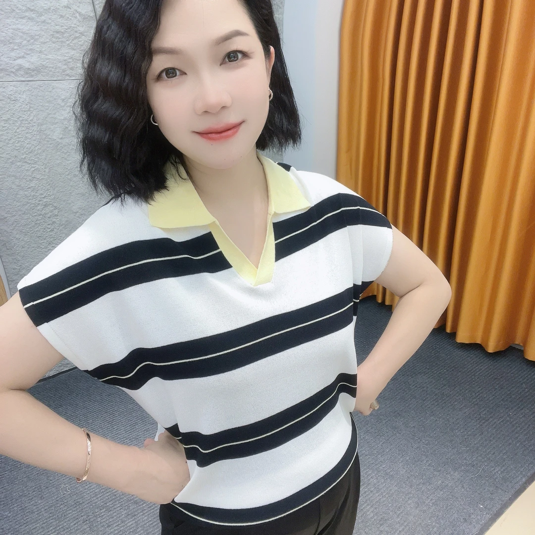 5237夏日新款撞色小清新短袖【大米家上衣】冰冰凉凉慵懒休闲POLO衫