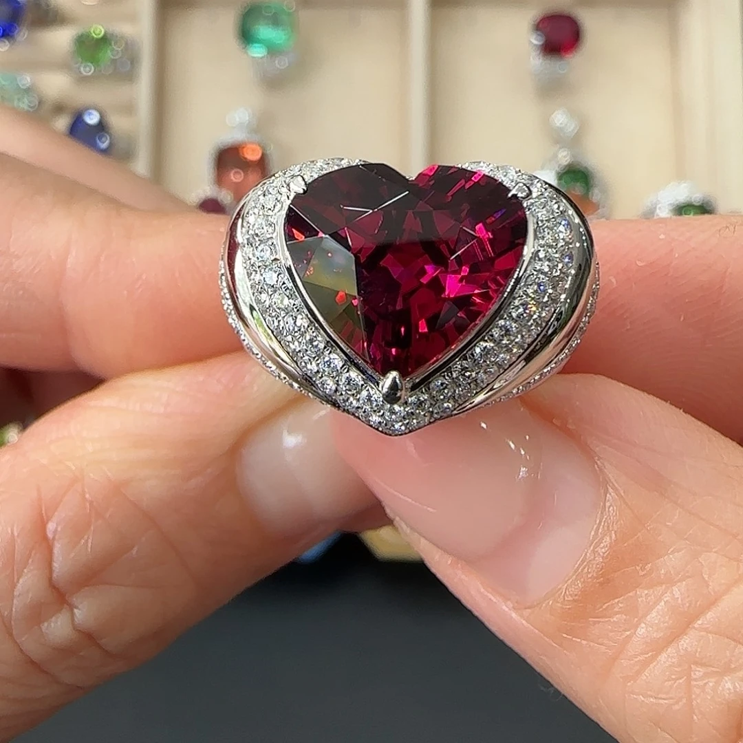 碧玺戒指18K金镶嵌5.38ct