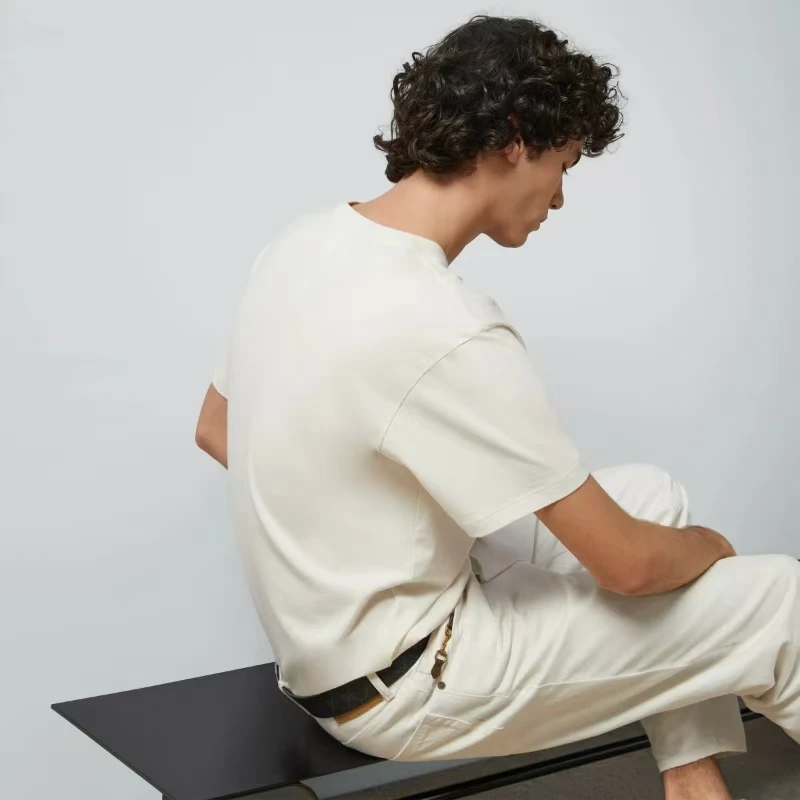 圆领字母Logo印花休闲短袖T恤 男女款 黑白色纯棉简约 夏季m1