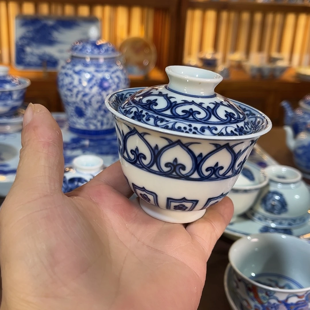 錡镇堂手工手绘绘盖碗