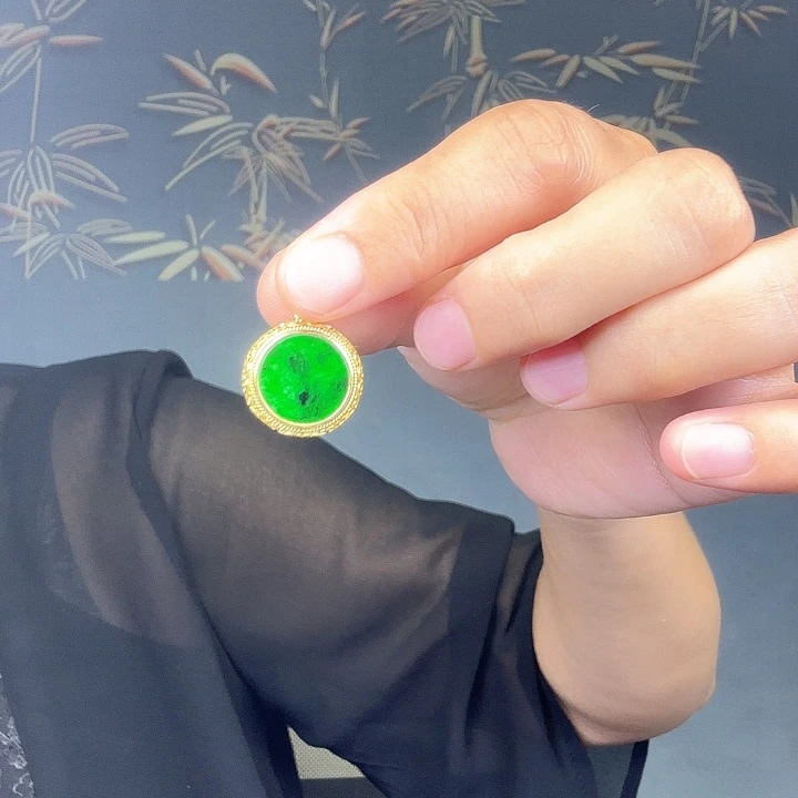 翡翠银S925镶嵌吊坠(不含链)特价