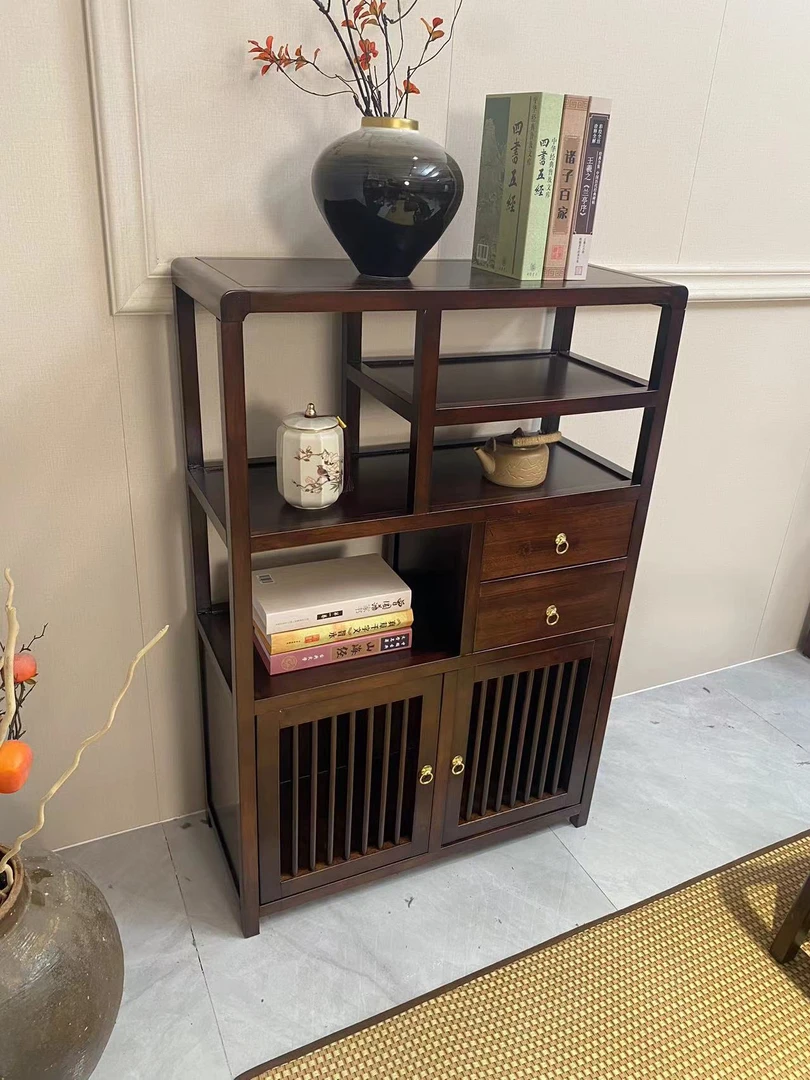 新中式美景博古架小多宝阁书房家用办公室置物架书架隔断架