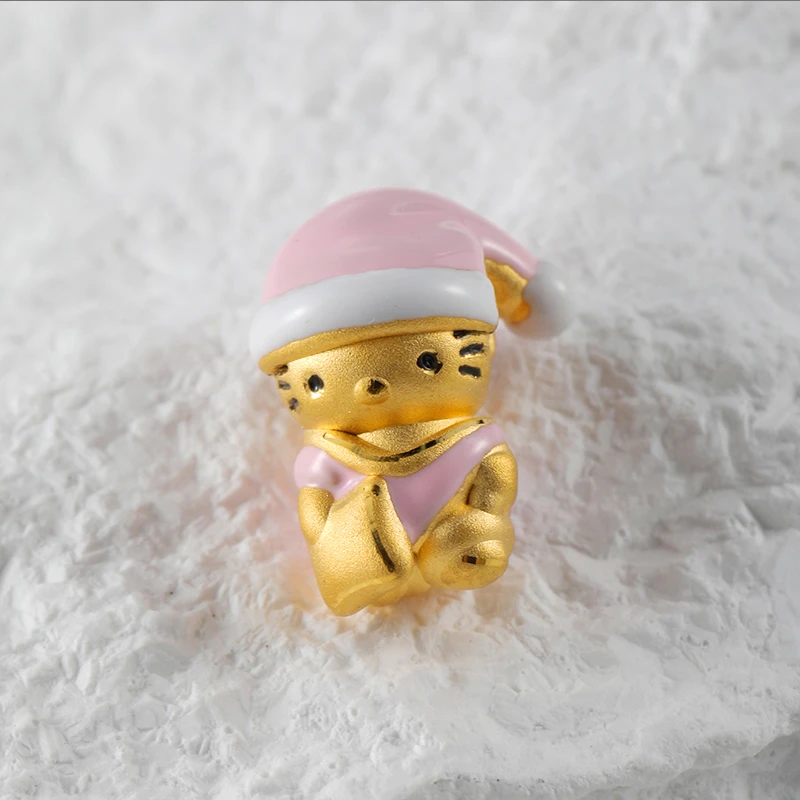 足金999睡衣kitty烤漆3D硬金转运珠手串