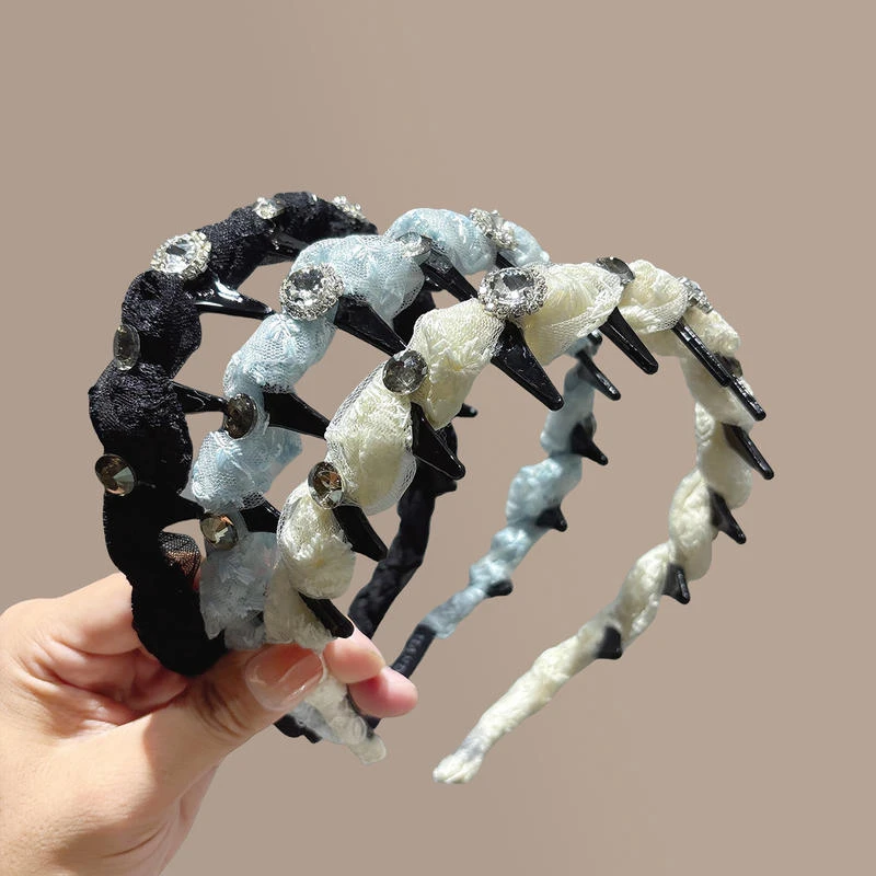 带齿发箍新款轻奢压发头箍气质小香风手工发捆头饰新款洗脸外出