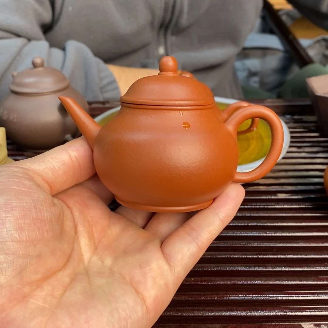紫砂茶壶三章芭乐97毫升朱泥