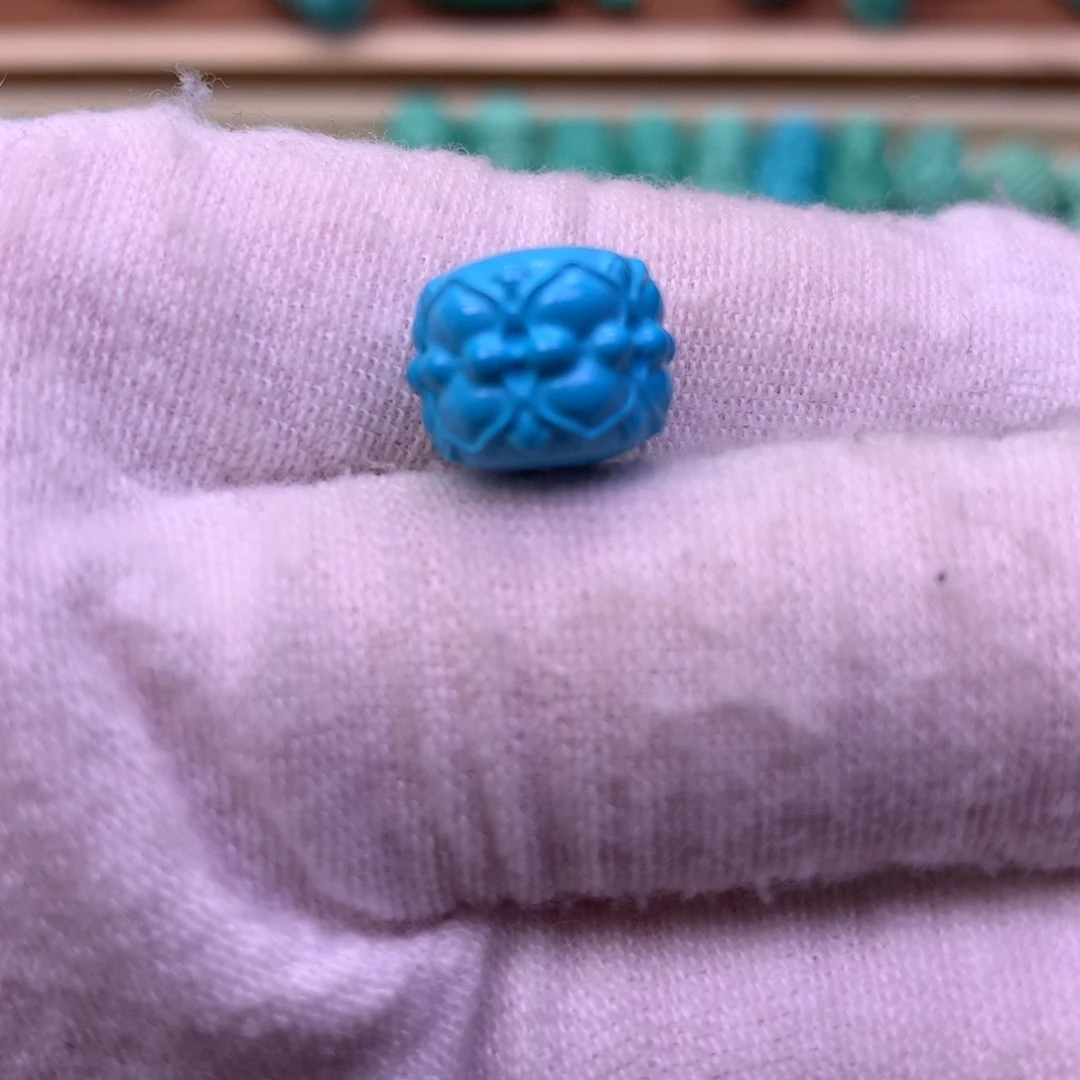 原生态散珠配珠并蒂莲花蓝色卡11