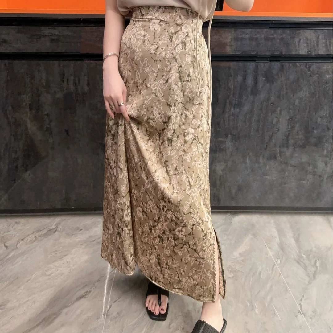 （诗雨半裙 ）时尚百搭气质开叉法式半身裙