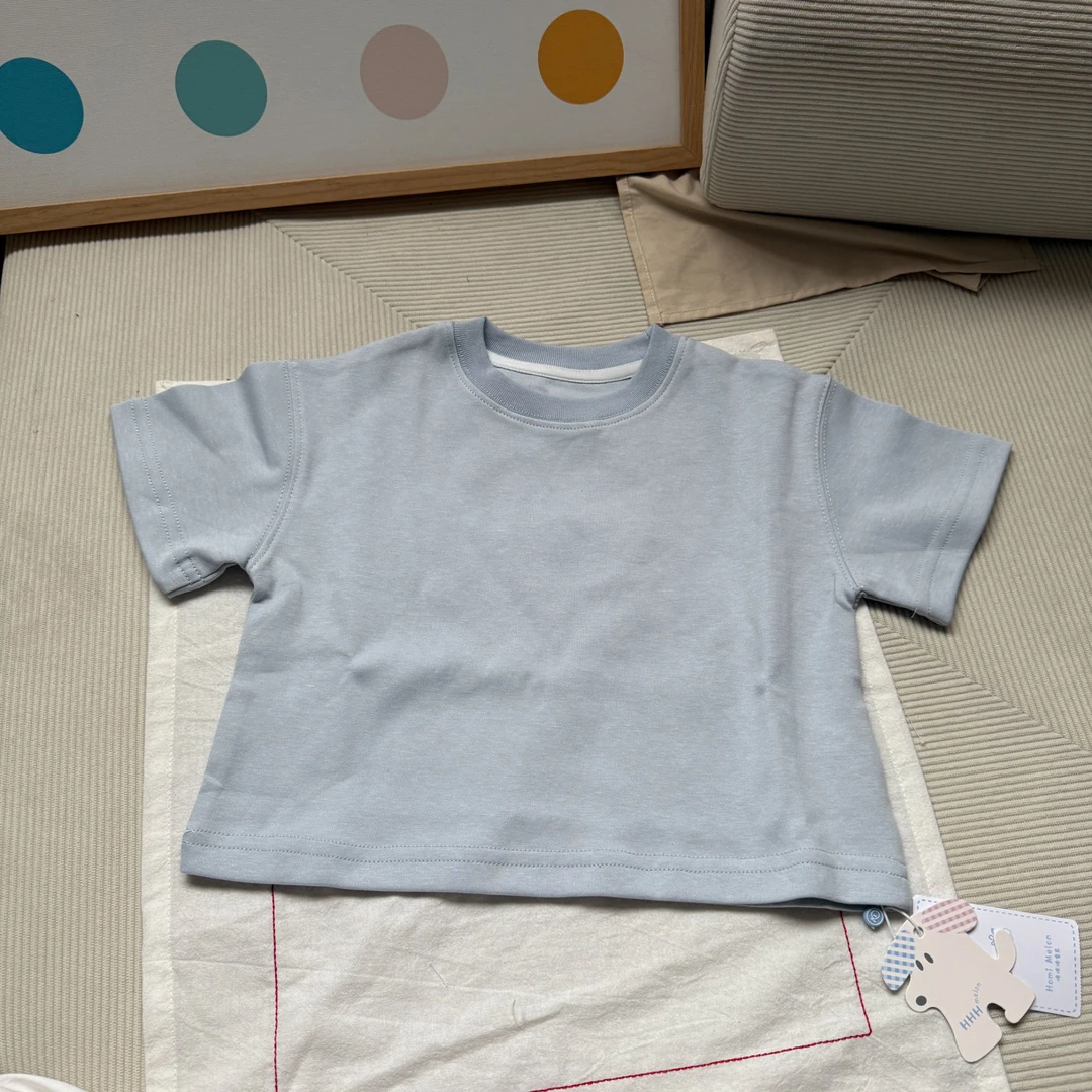 HM175-儿童夏季新款纯色百搭短袖