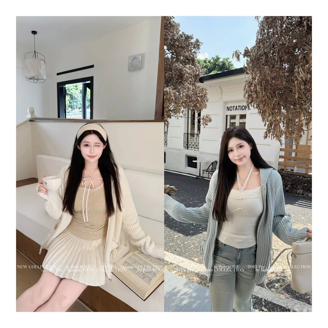 【暖暖套装】温与柔秋日温暖敲百搭的毛织软糯开衫显瘦内搭套装