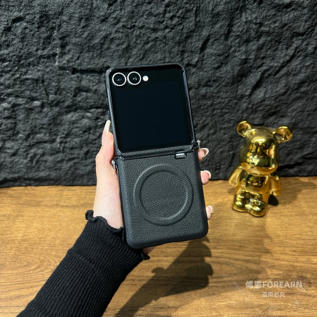 适用于三星GalaxyZFlip7手机壳折叠屏flip7超薄磁吸保护套素皮