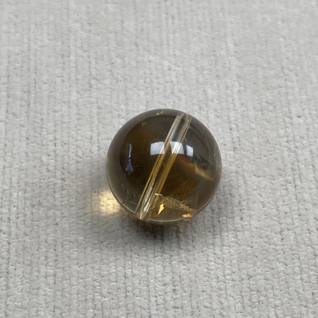 【莫泊桑045】DIY散珠黄水晶（聚宝盆）14mm（多样性发其一）