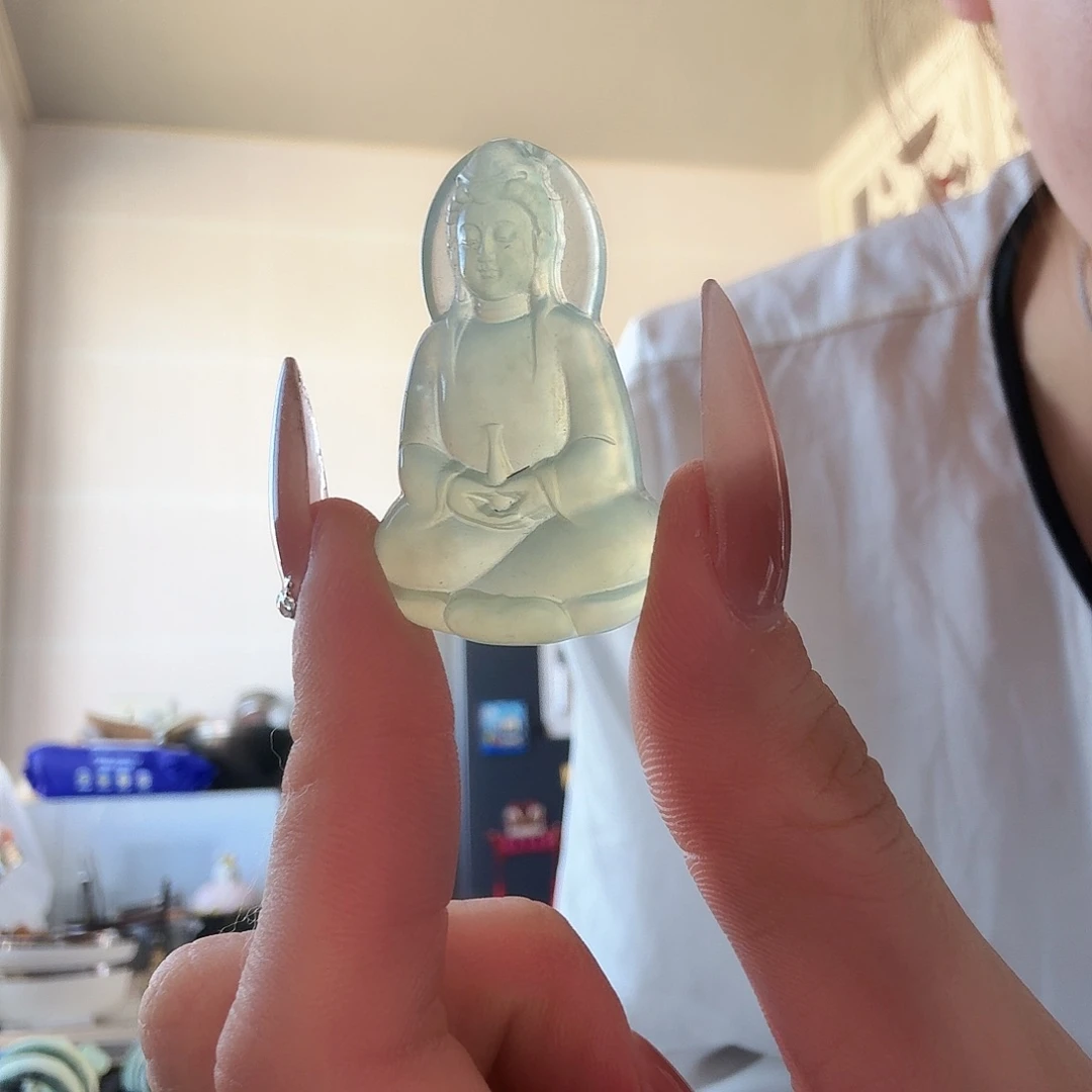 蛇纹石玉观音素衣未镶嵌