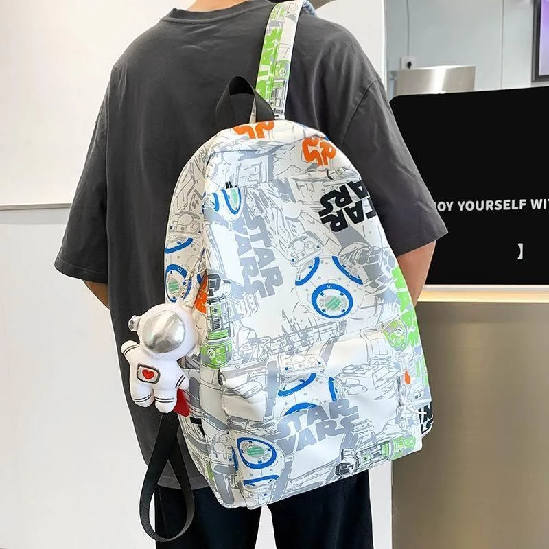 LOVELVLV双肩包男士ins超酷日系高中生大学生书包少女 个性涂鸦大