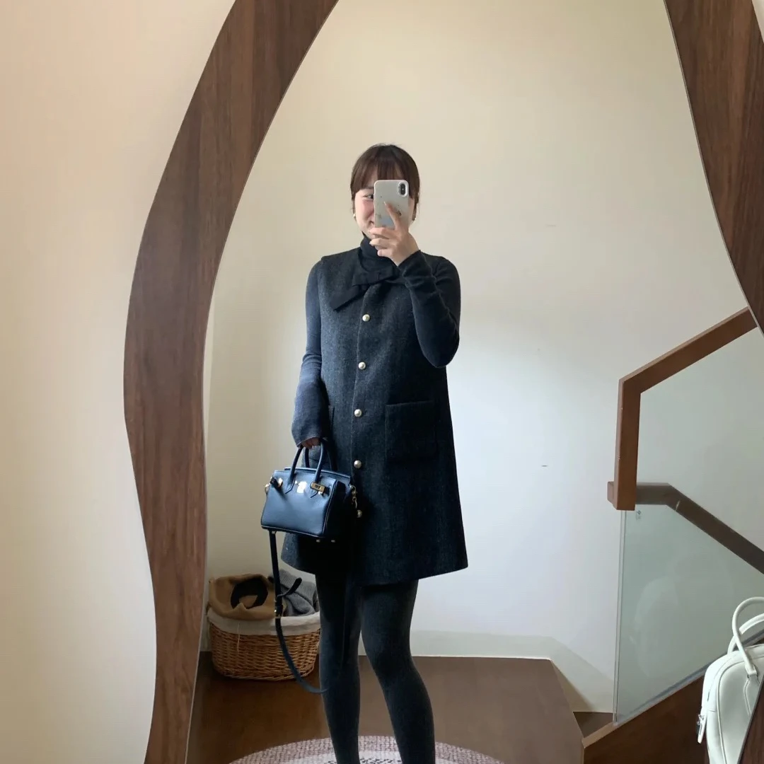 QS ONETWO 口袋巨百搭氛围感韩系叠穿羊毛背心连衣裙（含50羊毛）