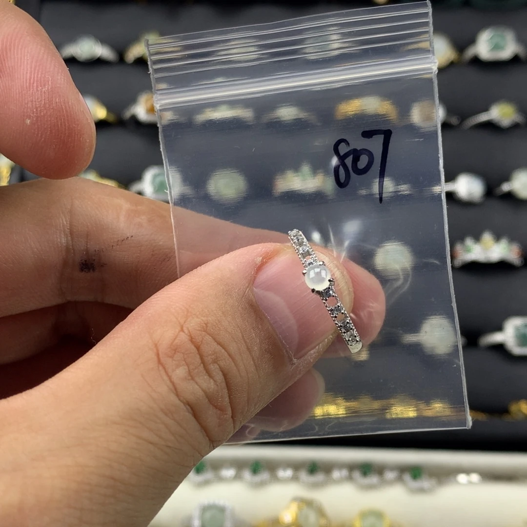翡翠银S925镶嵌戒指807