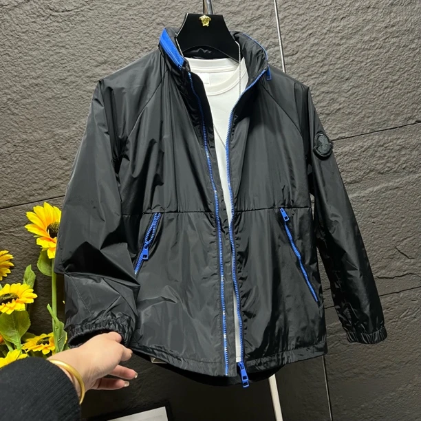 长袖速干拉链夹克欧货春季宽松时尚秋季连帽潮流防风2399隐藏连帽